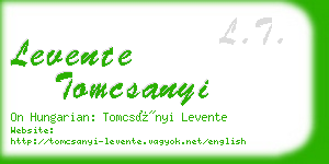 levente tomcsanyi business card